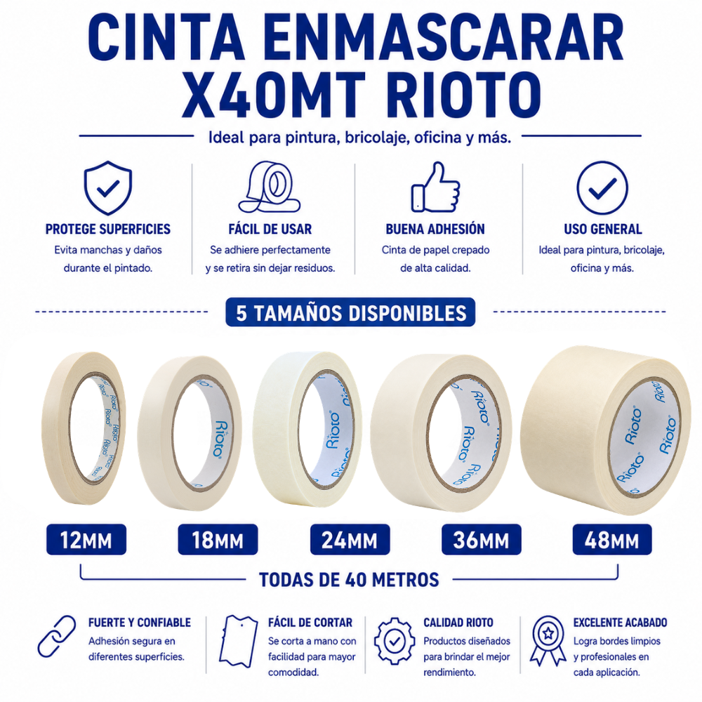 CINTA ENMASCARAR 48MM X 40MT RIOTO
