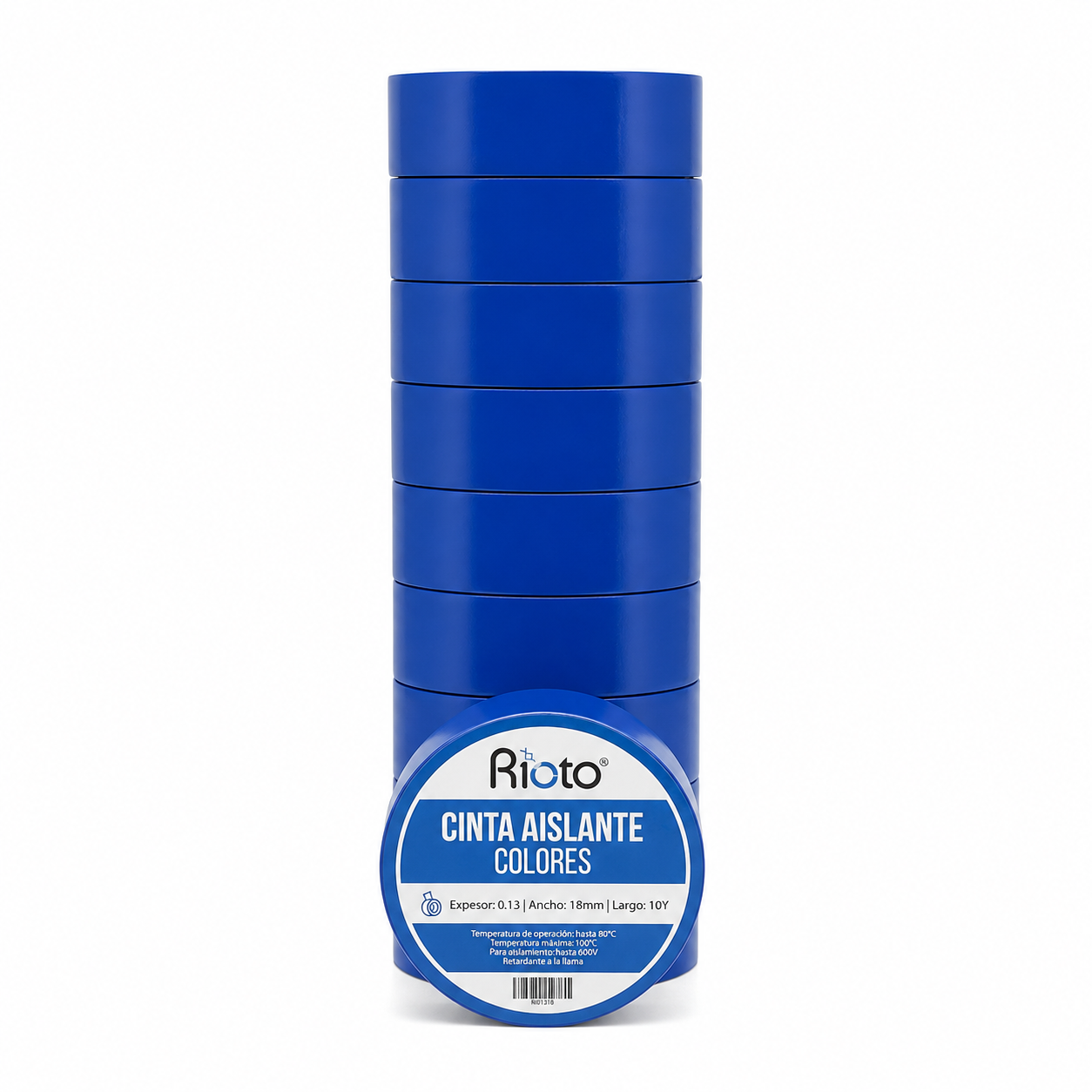 CINTA RIOTO AISLANTE AZUL 18MM 10 YD X 10 UNID