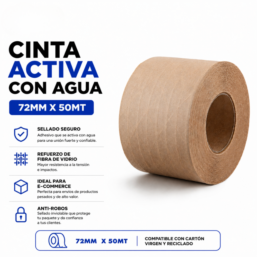 CINTA ACTIVA CON AGUA 72MM X 50MT RIOTO