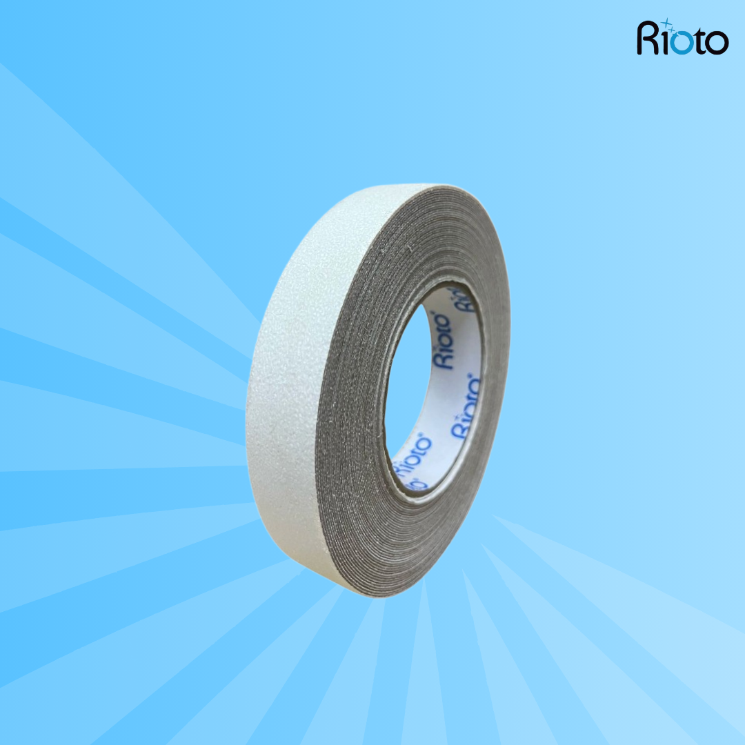 CINTA RIOTO ANTIDESLIZANTE TRANSPARENTE 25 MM X 5 MT y 15 MT