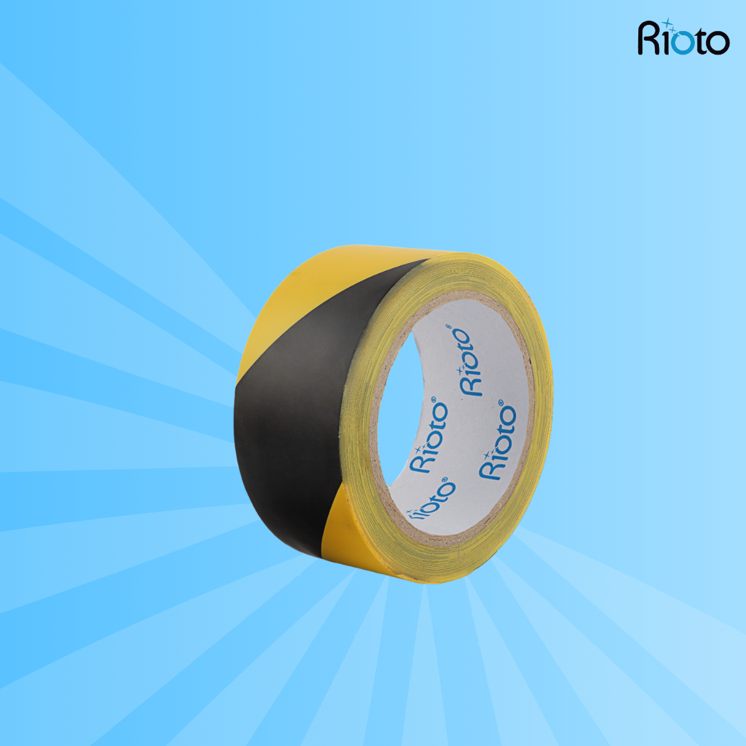 CINTA RIOTO SEÑALIZACION AMARILLA NEGRA 48MM X 30MT