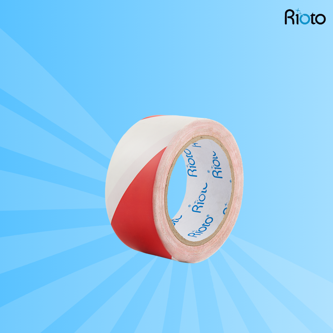 CINTA RIOTO SEÑALIZACION ROJA BLANCA 48MM X 30MT