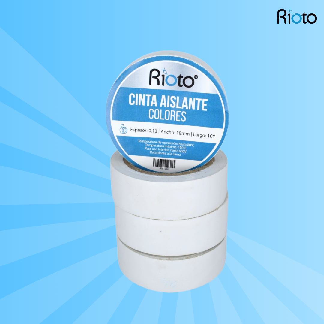 CINTA RIOTO AISLANTE BLANCA 18MM 10 YD X 10 UNID