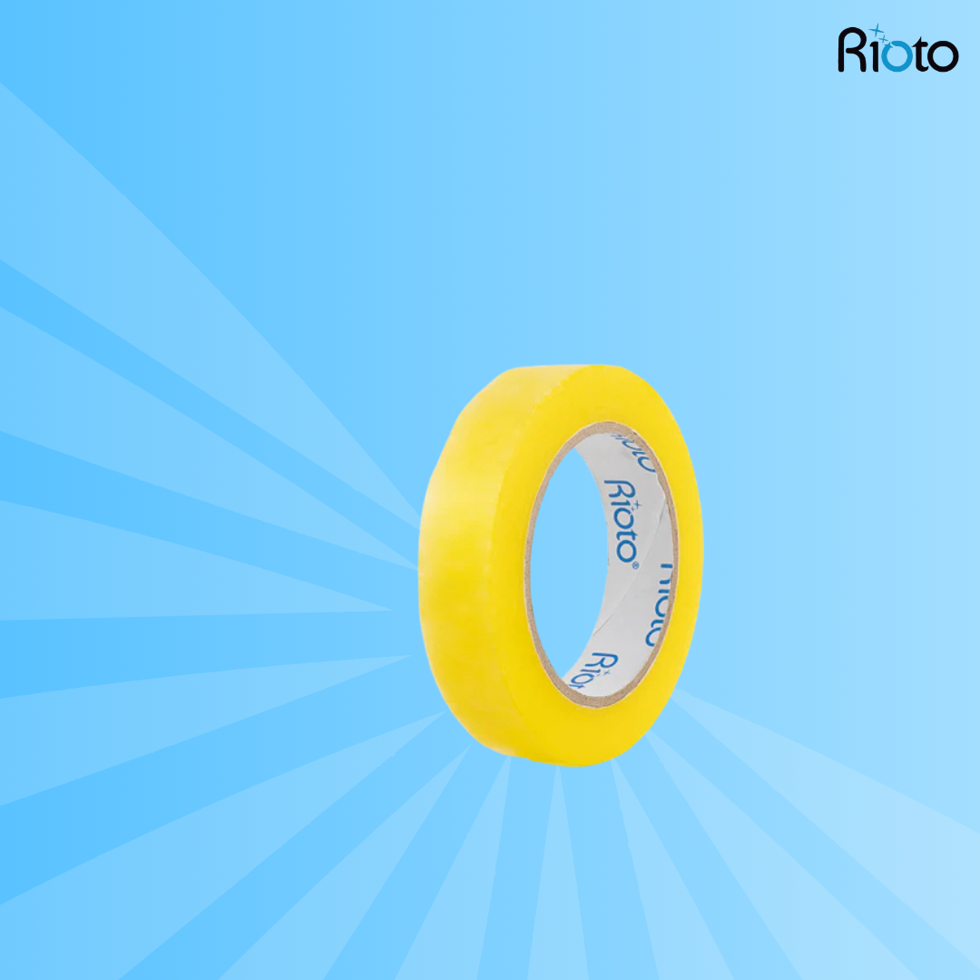 CINTA RIOTO OFICINA TRANSPARENTE 24mm X 100 MT X 12 UND