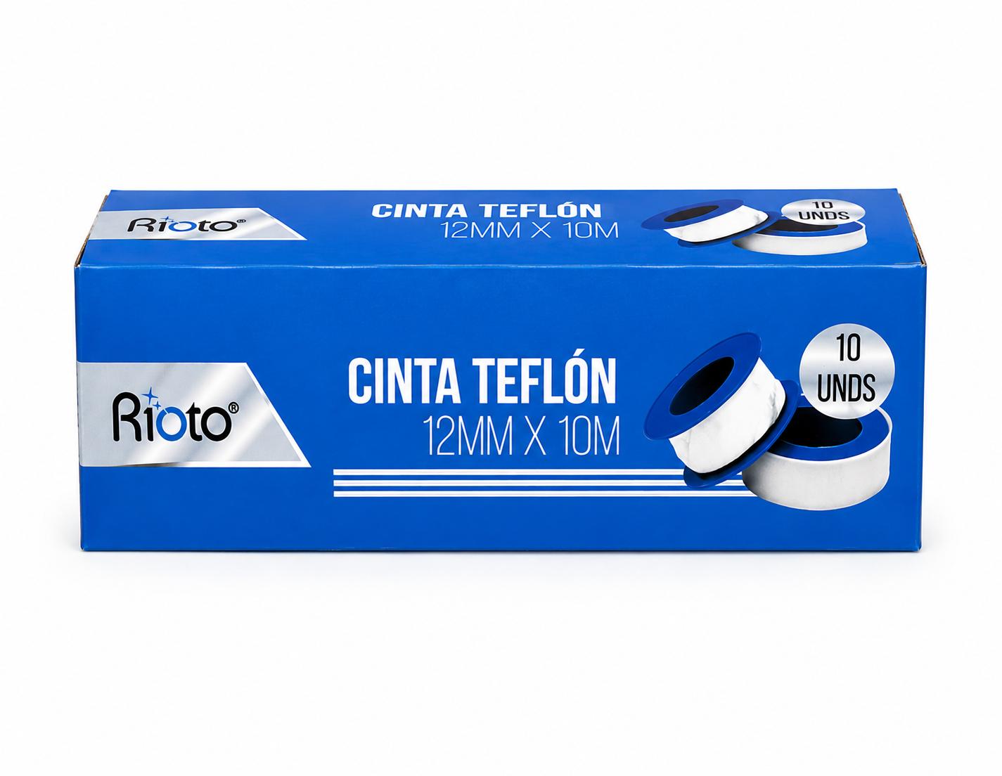 CINTA RIOTO  TEFLON 12 MM X 10 MT - 15 MT X 10 UND