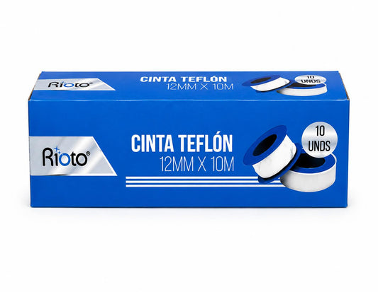 CINTA RIOTO  TEFLON 12 MM X 10 MT - 15 MT X 10 UND