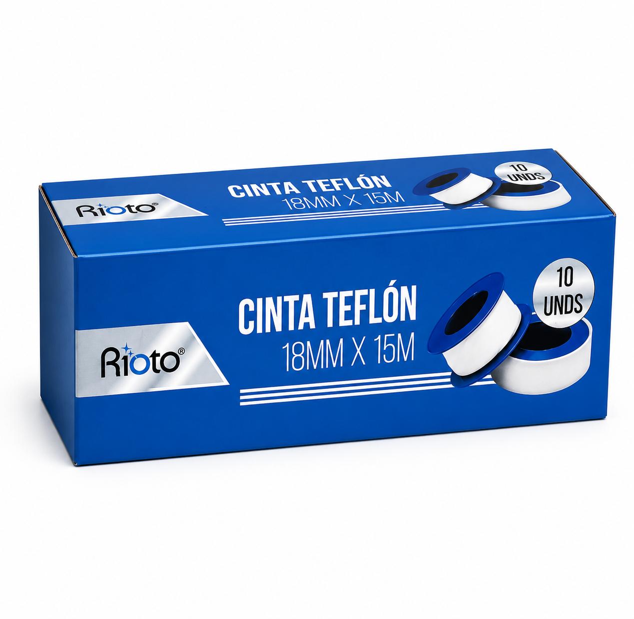 CINTA RIOTO  TEFLON 12 MM X 10 MT - 15 MT X 10 UND