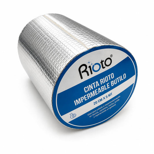 CINTA IMPERMEABLE BUTILO 20CM X5MT RIOTO