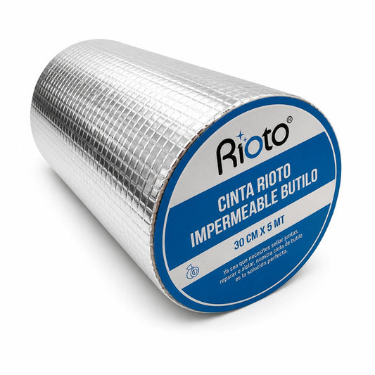 CINTA IMPERMEABLE BUTILO 30CM X5MT RIOTO