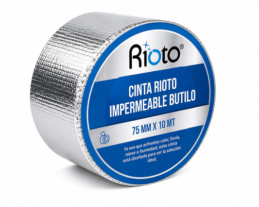 CINTA IMPERMEABLE BUTILO 75 MM X10MT RIOTO
