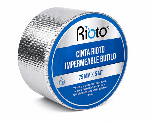 CINTA IMPERMEABLE BUTILO 75MM X5MT RIOTO
