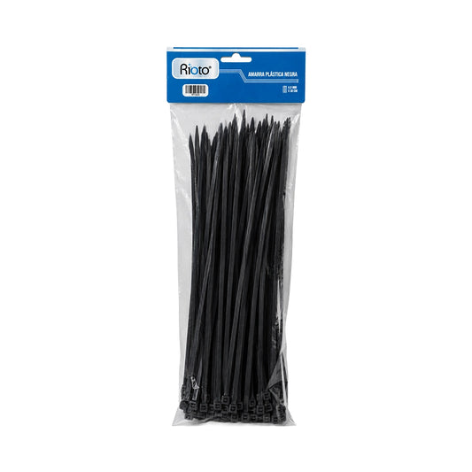 AMARRAS PLASTICAS NEGRAS 4.8MM X30CM RIOTO