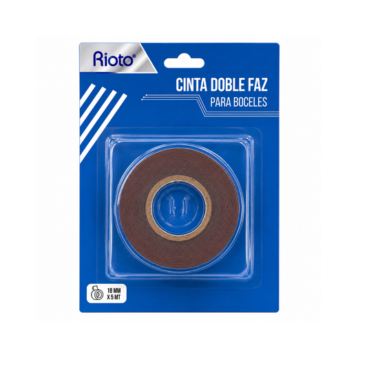 CINTA DOBLE FAZ ESPUMA BOCELES 18MM X 5MT RIOTO