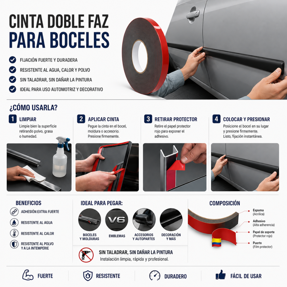 CINTA DOBLE FAZ ESPUMA BOCELES 24MM X 5MT RIOTO