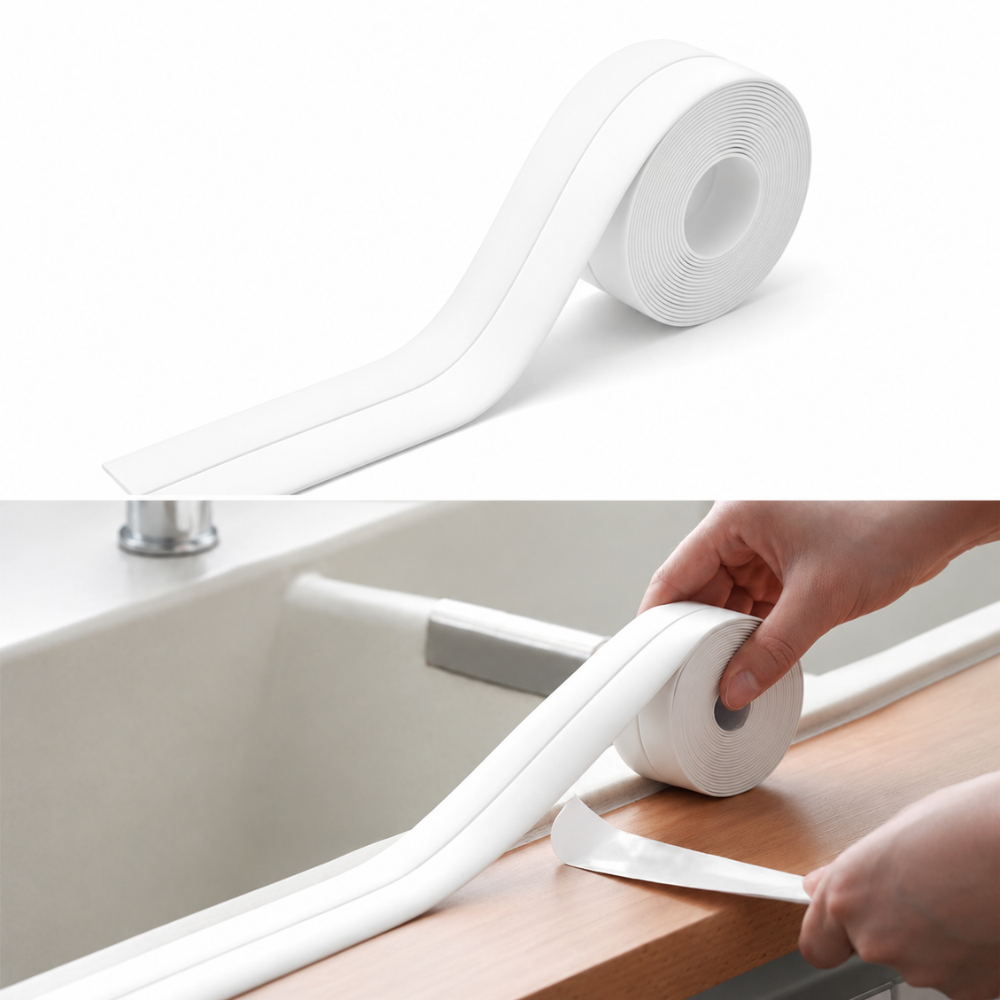 CINTA SELLADO COCINA Y BAÑO BLANCO 36MM X3.2MT RIOTO