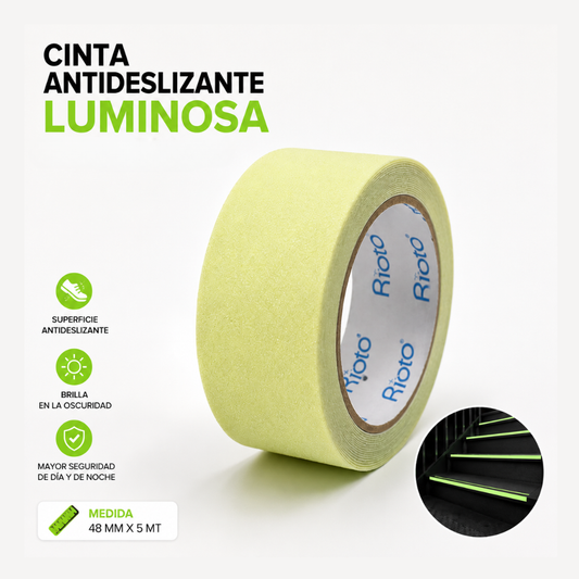 CINTA ANTIDESLIZANTE LUMINOSA 48MM X5 RIOTO