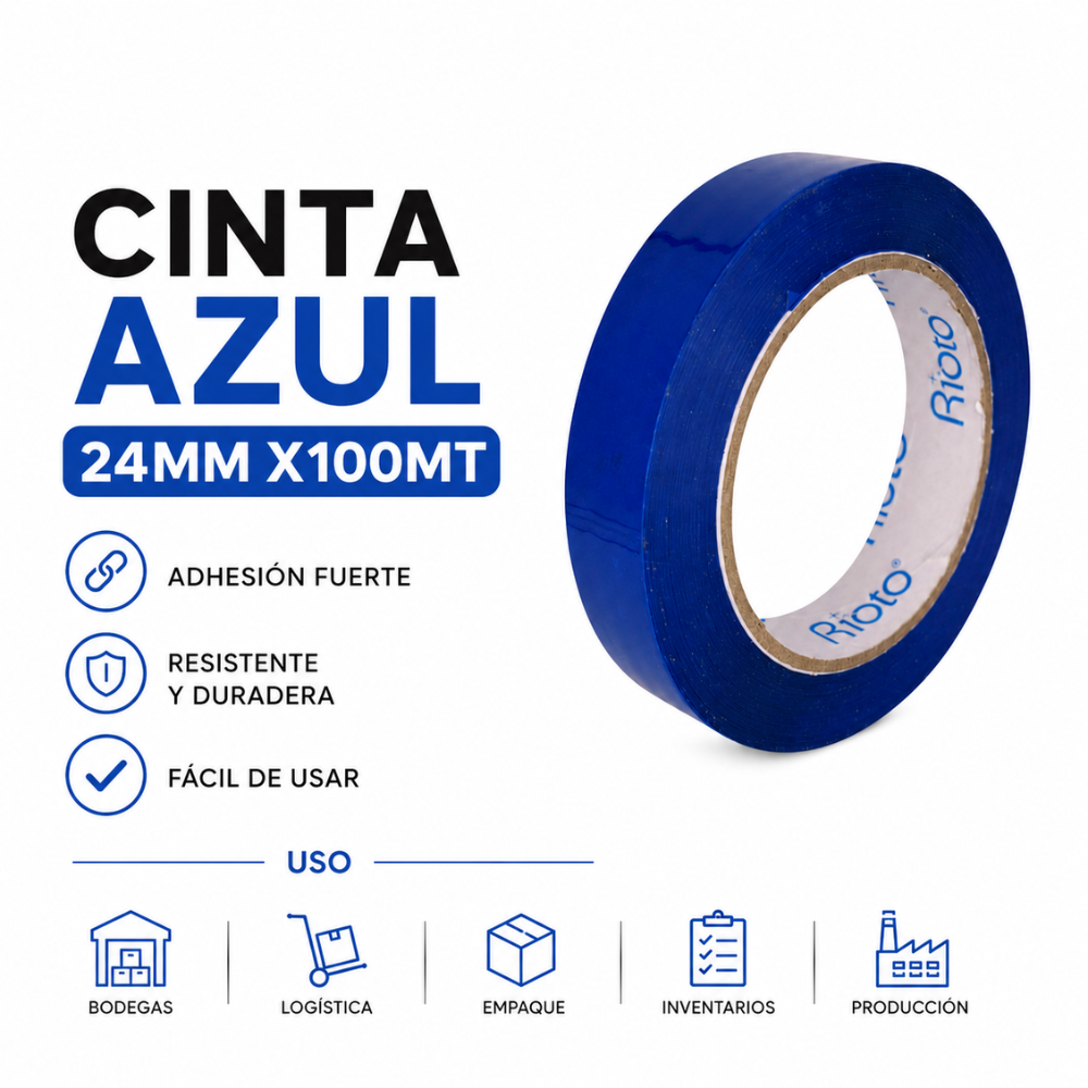 CINTA AZUL 24MM X100 RIOTO