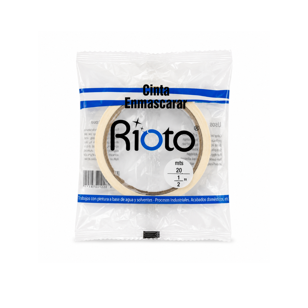 CINTA ENMASCARAR BLANCA 12MM X20MT RIOTO