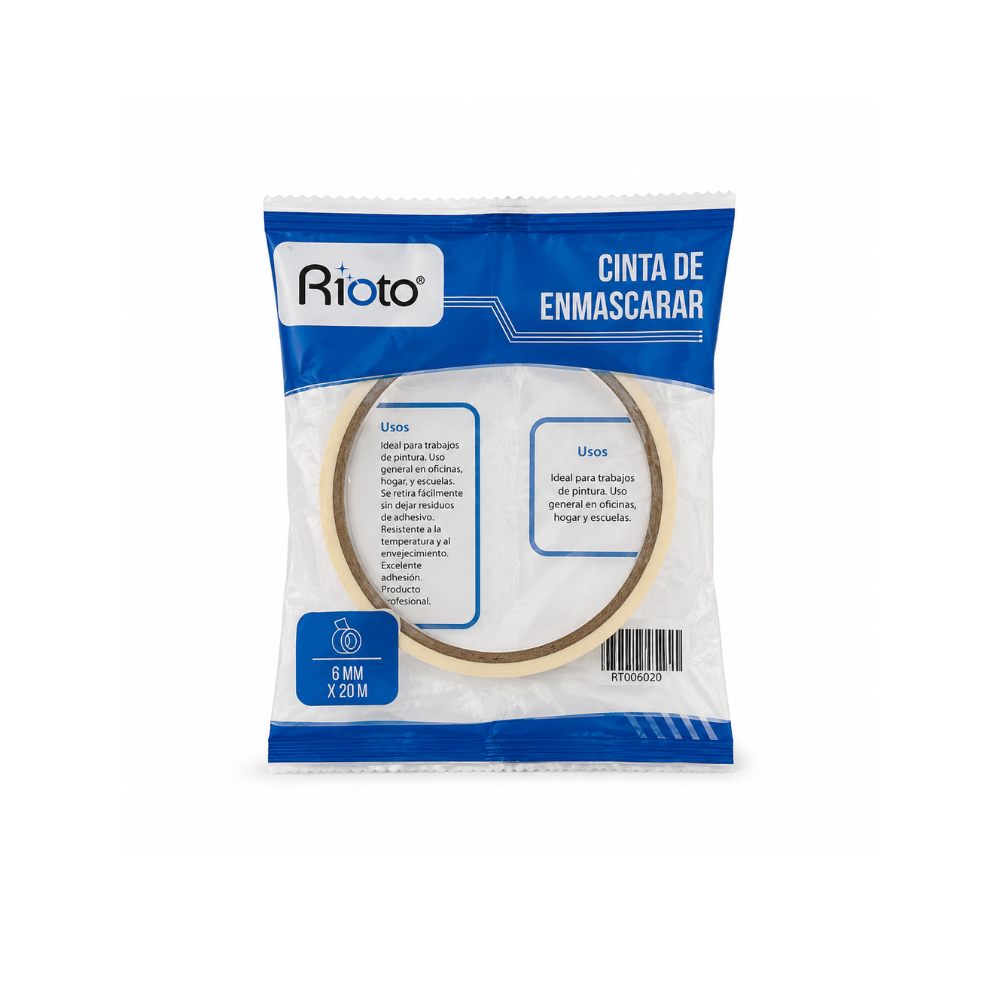 CINTA ENMASCARAR 6MM X20MT RIOTO
