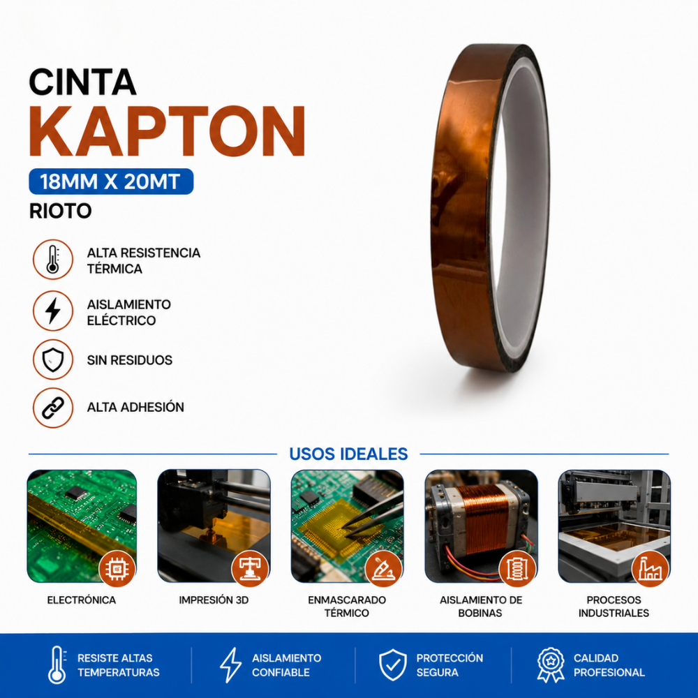 CINTA KAPTON 18 MM X 20MT RIOTO