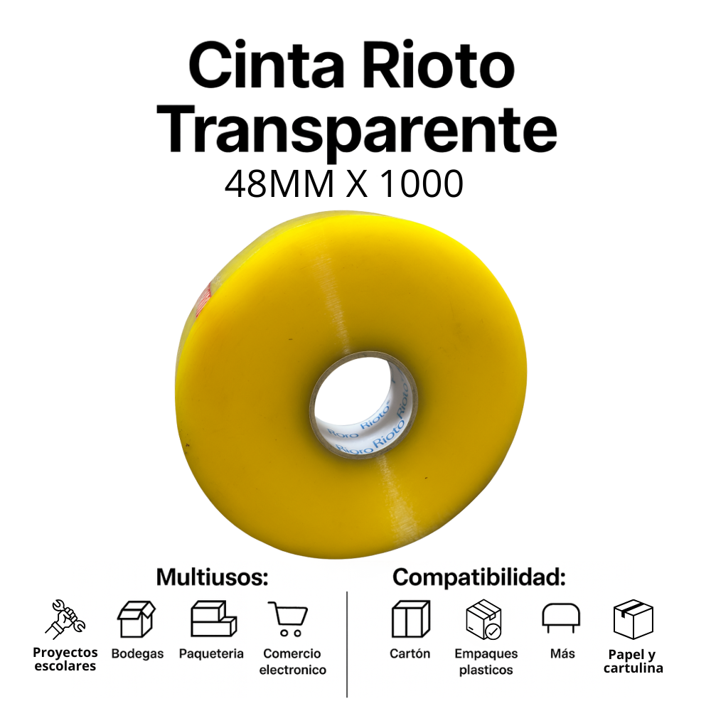 CINTA RIOTO TRANSPARENTE 48MM X 1000