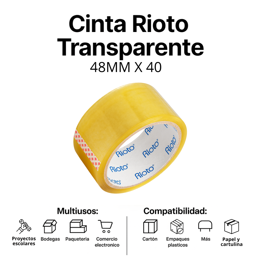 CINTA RIOTO TRANSPARENTE 48MM X 40