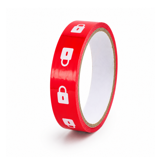 CINTA SEGURIDAD E-COMERCE ROJA 24MM X20MT RIOTO