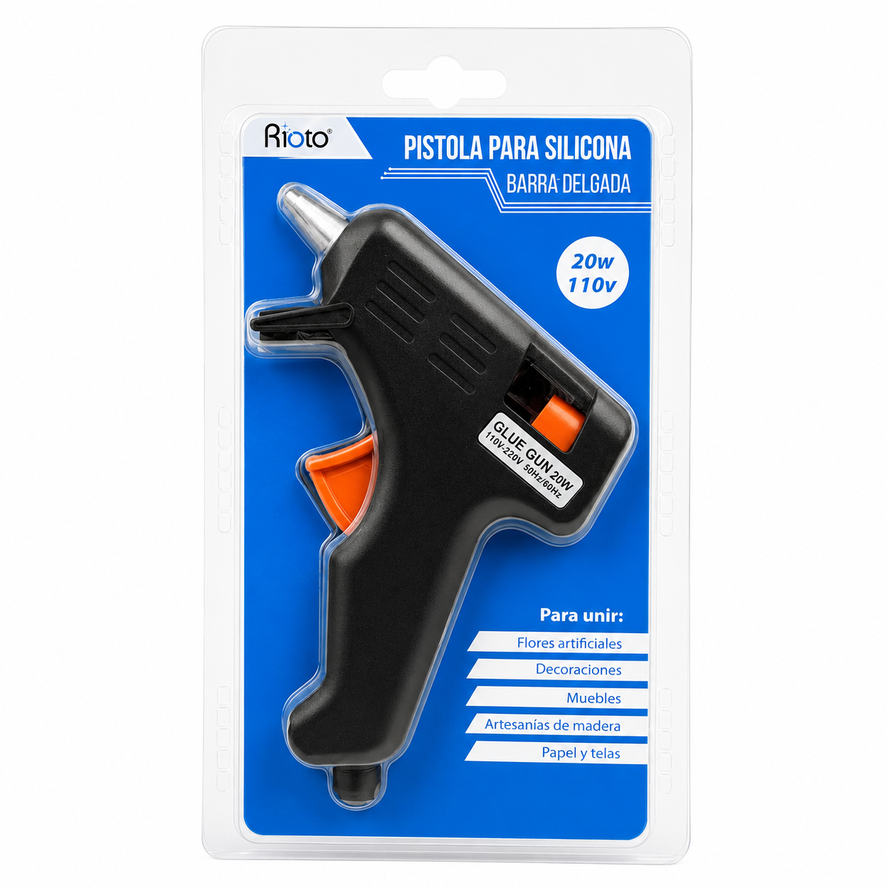 PISTOLA RIOTO PARA SILICONA BARRA DELGADA