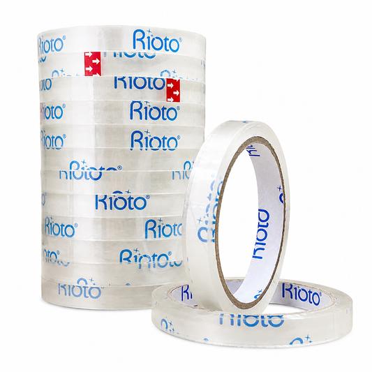 CINTA RIOTO OFICINA TRANSPARENTE 12MM X 40 MT X 12 UND