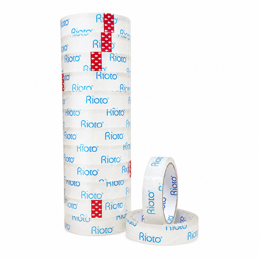 CINTA RIOTO OFICINA TRANSPARENTE 24MM X 40 MT X 12 UND