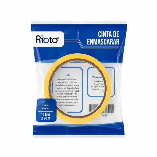 CINTA RIOTO ENMASCARAR PRO 12MM X 20MT