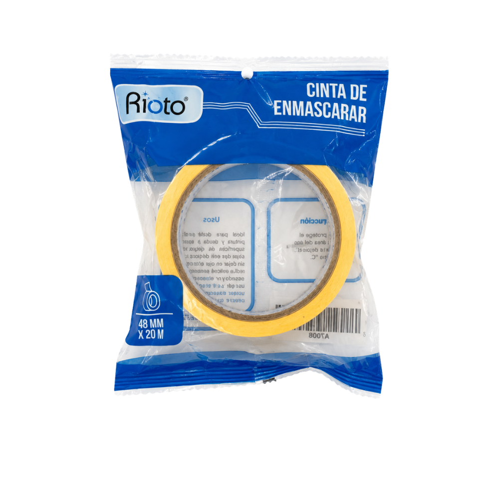 CINTA RIOTO ENMASCARAR AMARILLA 48MM X 20MT