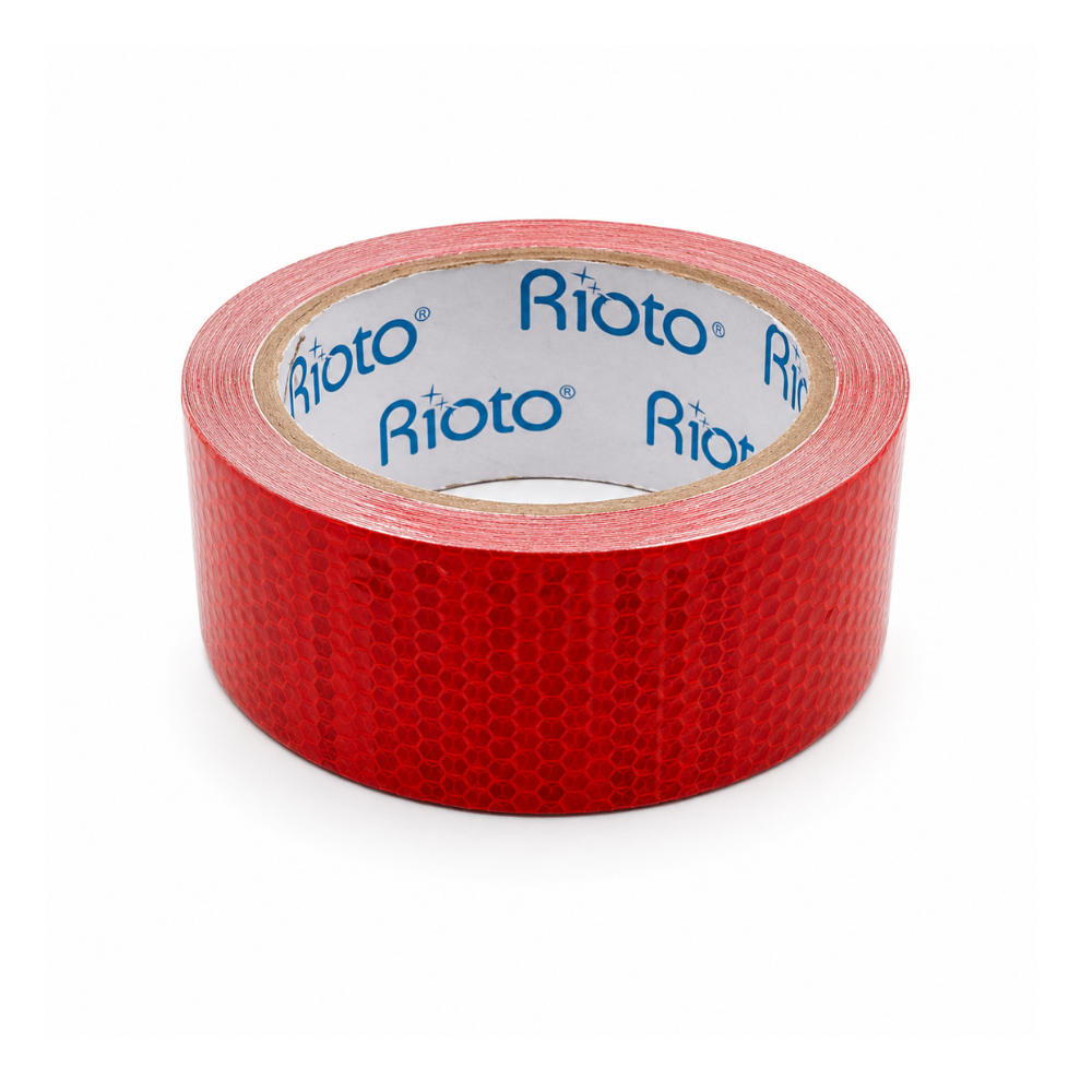 CINTA RIOTO REFLECTIVA ROJA 48MM X10