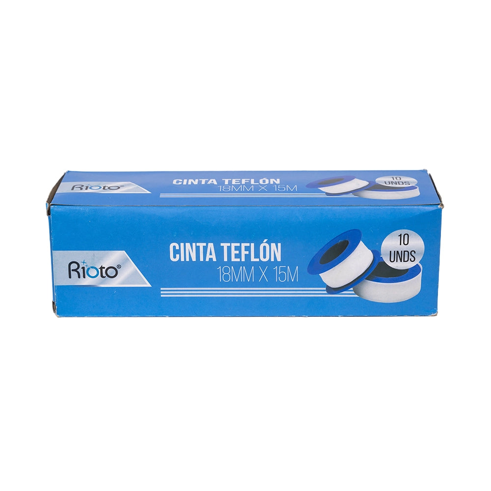 CINTA RIOTO  TEFLON 12 MM X 10 MT - 15 MT X 10 UND