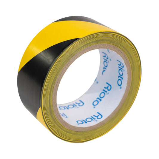 CINTA SEÑALIZACION AMARILLA NEGRA 48MM X30MT RIOTO