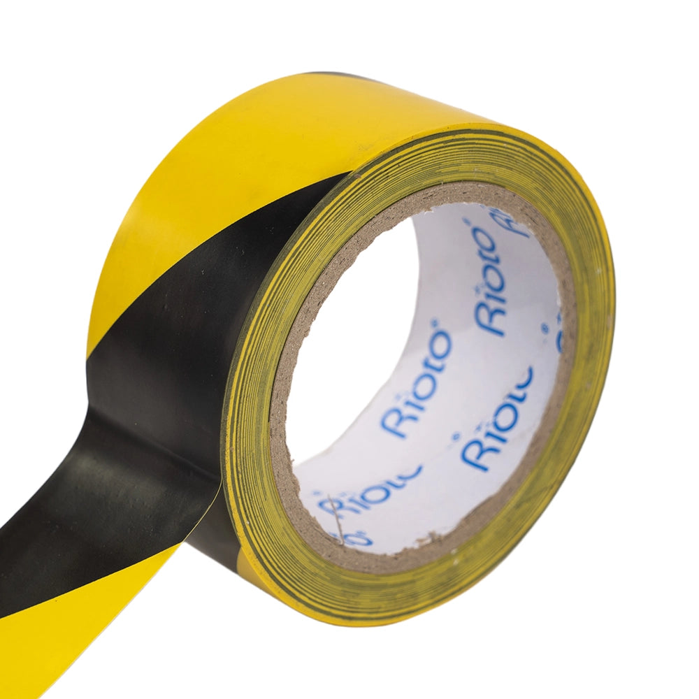 CINTA SEÑALIZACION AMARILLA NEGRA 48MM X30MT RIOTO
