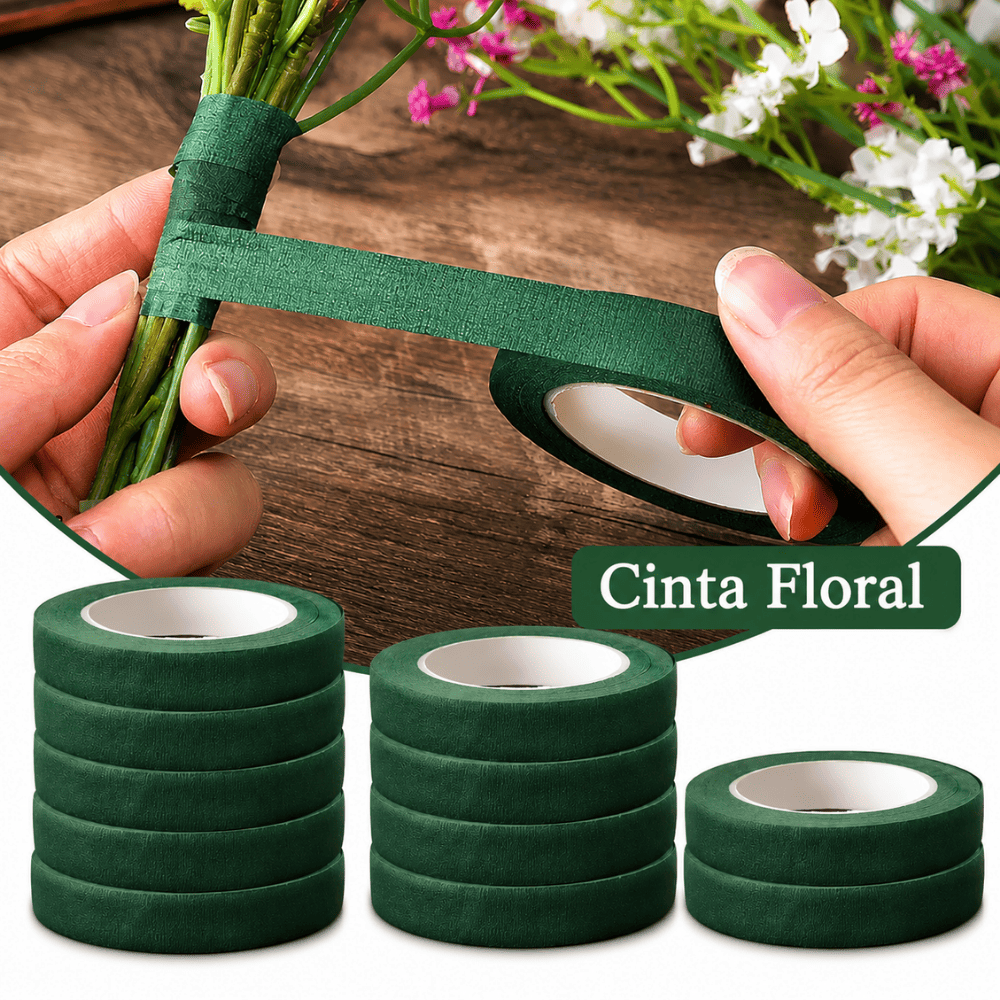 CINTA FLORAL VERDE 12MM X30MT RIOTO