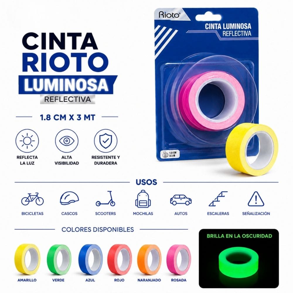 CINTA LUMINOSA 1.8CM X 3MT RIOTO
