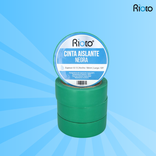 CINTA RIOTO AISLANTE VERDE 10 YD  X 10 UNID