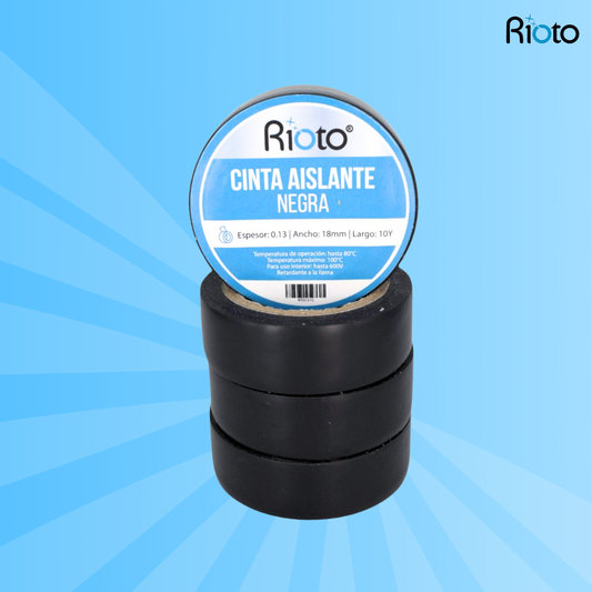 CINTA RIOTO AISLANTE NEGRA 18MM 10 YD - 15 YD  X 10 UNID