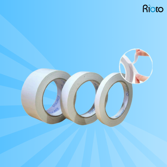 CINTA RIOTO DOBLE FAZ TRANSPARENTE 6MM a 48MM X 30 MT