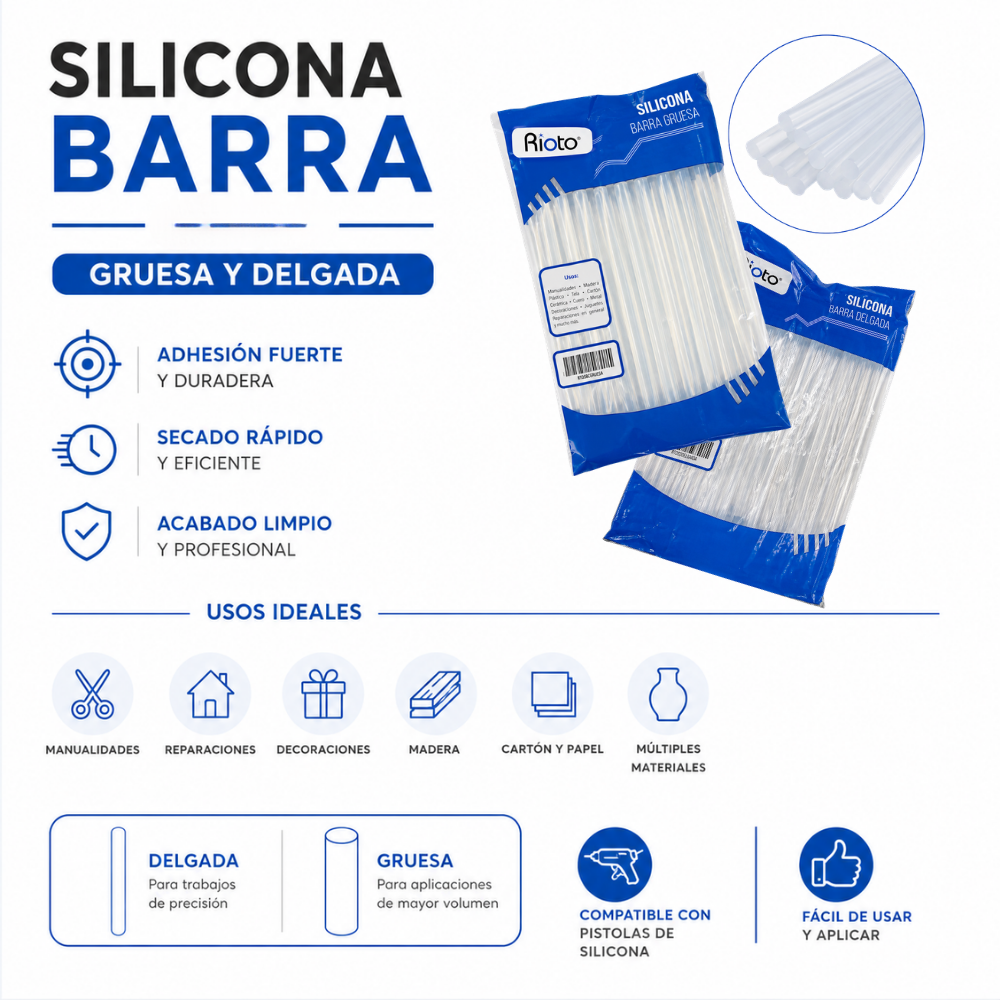 SILICONA BARRA RIOTO GRUESA
